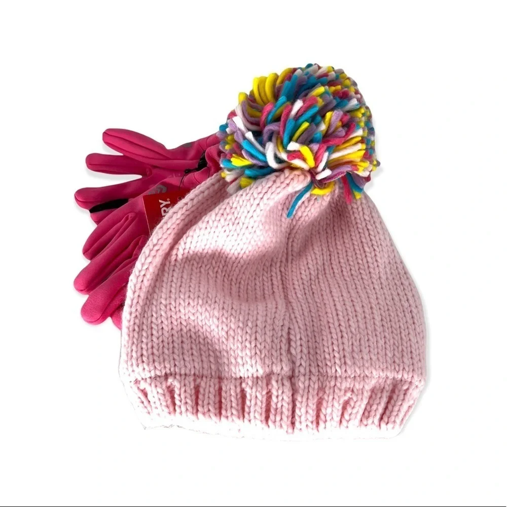 Free Country Girls Knit Hat and Glove Set - L/XL